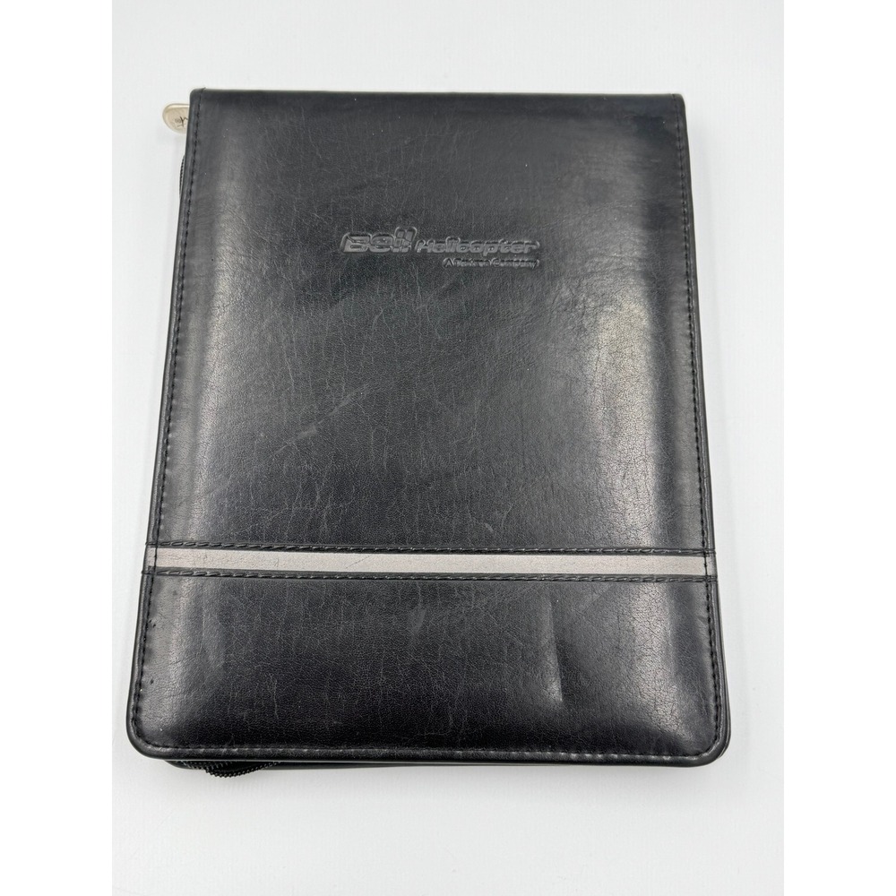 Dart Bell Helicopter Black Leather Zippered Portfolio Organizer Document Case